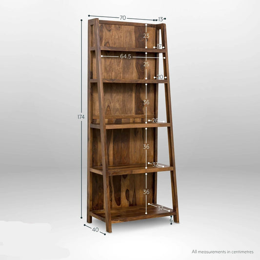 Countryside Ladder Bookshelf | Sheesham Wood | Honey Finish
