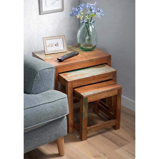 Rustic Side and End Nest Of Tables | Old Reclaimed Wood | Rustic Finish