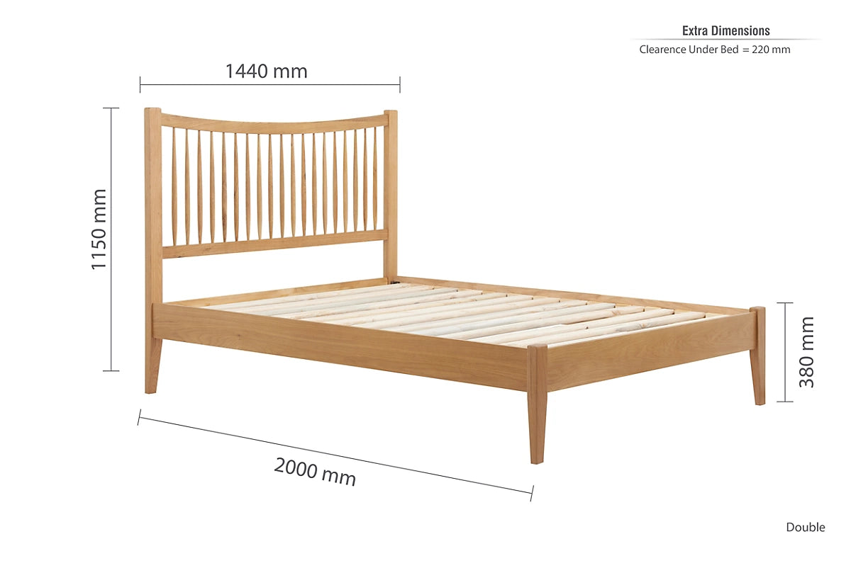 Acorn Platform Bed | Oak Wood | Natural Finish