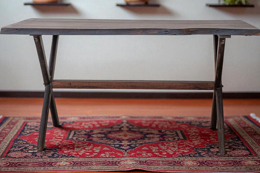 The Century Live Edge Dining Table | Acacia Wood | Provincial Teak Finish