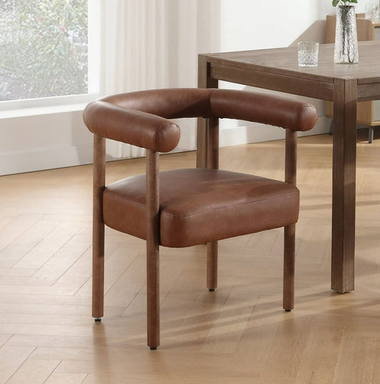 Aalekh Dining Chair | Teak Wood | Leatherette