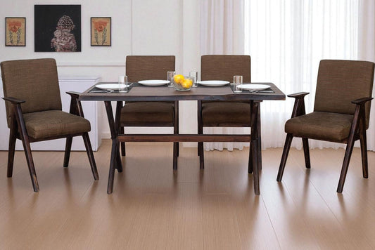The Century Live Edge 4 Seater Dining Set | Acacia Wood | Provincial Teak Finish