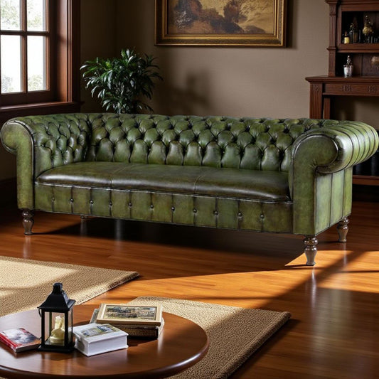 The Echelon Chesterfield Three Seater Sofa | Genuine Leather