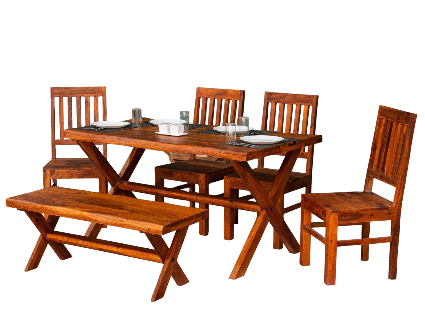 देहात डाइनिंग टेबल सेट | शीशम की लकड़ी