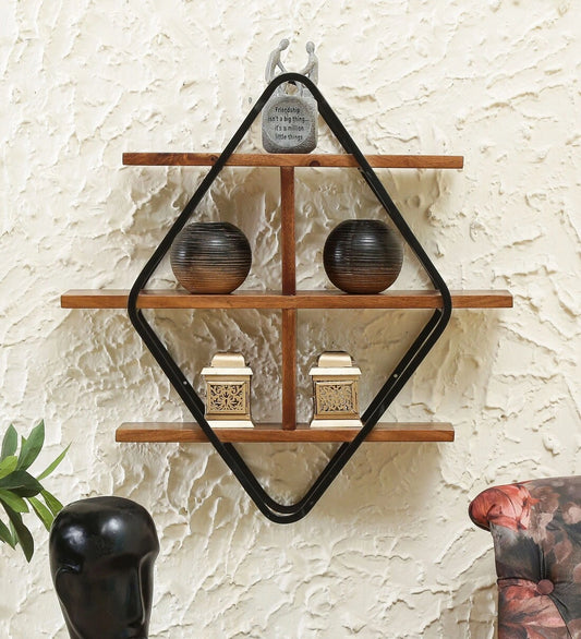 Trijya Wall Shelf Sheesham Wood Wall Shelf Wall Decor