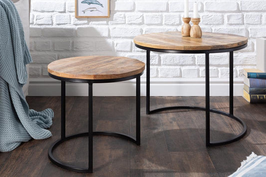 Chene Noble 2-Piece Coffee, Side and End Tables Solid Mango Wood