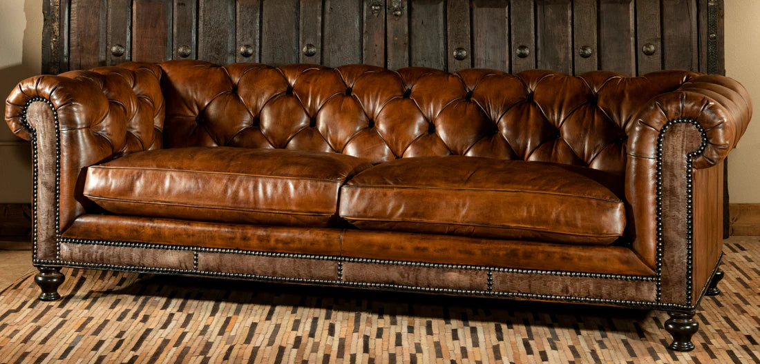 The Blenheim Chesterfield Three Seater Sofa | Dark Caramel Brown