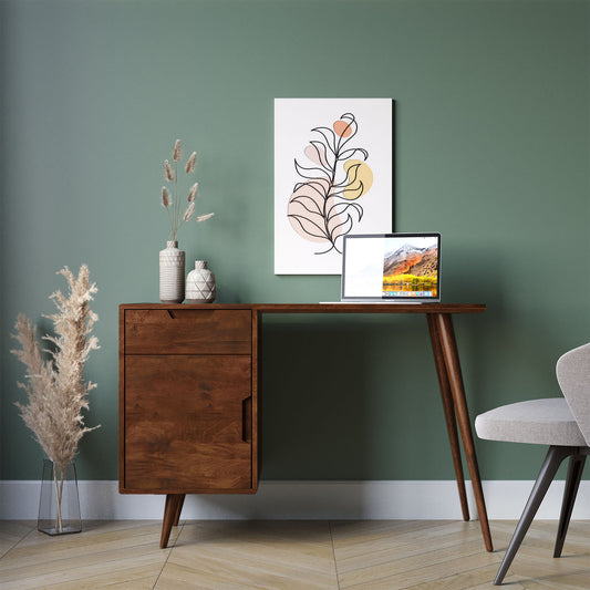 Hamburg Work and Study Desk with Drawer & Cabinet Premium Solid Wood Furniture