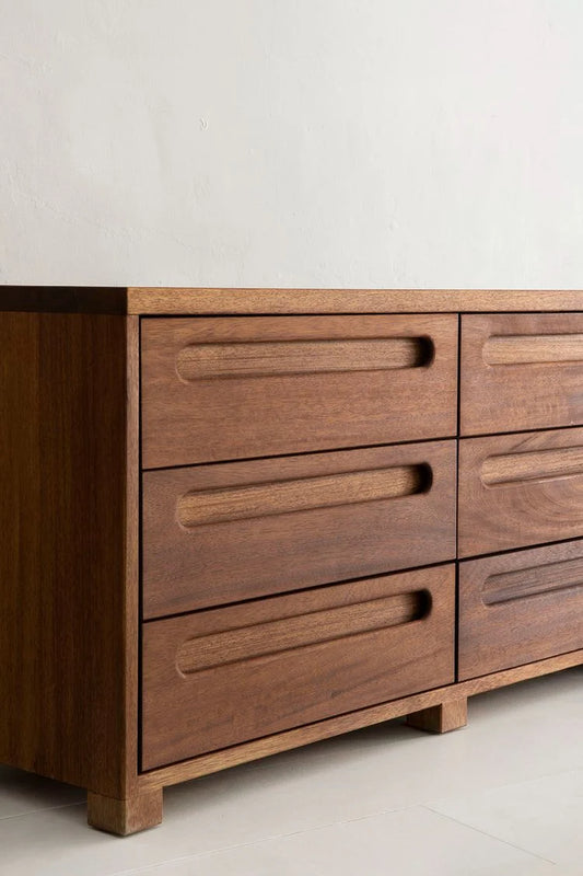 Morocco Chest Of 9 Drawers Storage | Premium Acacia Wood | Dark Finish