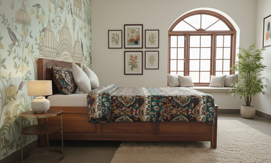 Rang Mahal Bed With Box Storage | Sheesham Wood