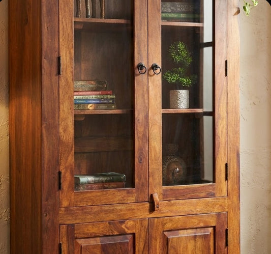 Heritage Display Storage Cabinet | Acacia Wood | Honey Finish
