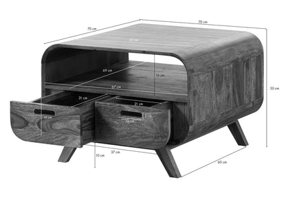 Morocco Coffee Table 2 Drawer Coffee | Mango Wood | Honey Finish