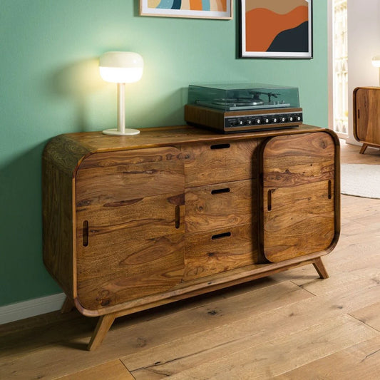 Morocco Large Sideboard Storage Cabinet | Mango Wood  | Honey Finish