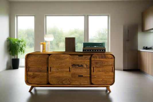 Morocco Extra Large Sideboard Storage Cabinet | Mango Wood  | Honey Finish