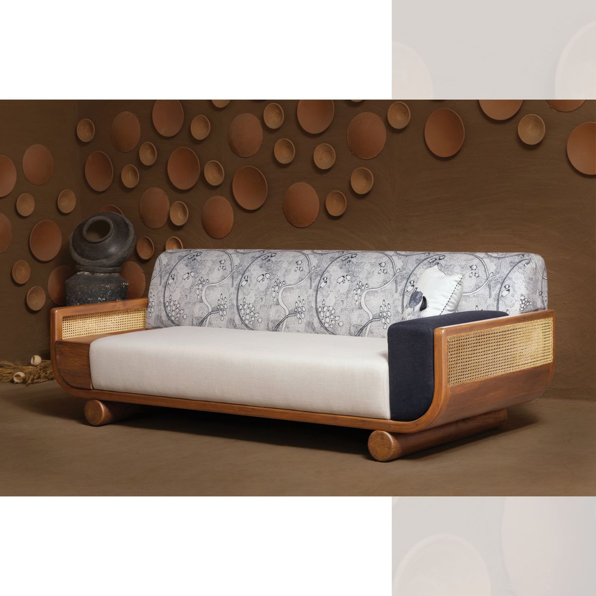 Doom Three Seater Modern Sofa | Premium Acacia Wood