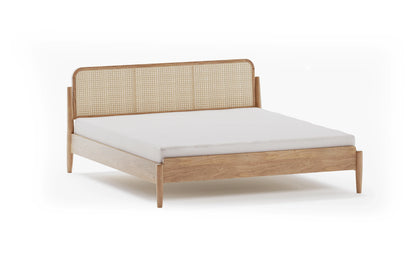 The Selene Rattan Cage Platform Bed | Mango Wood
