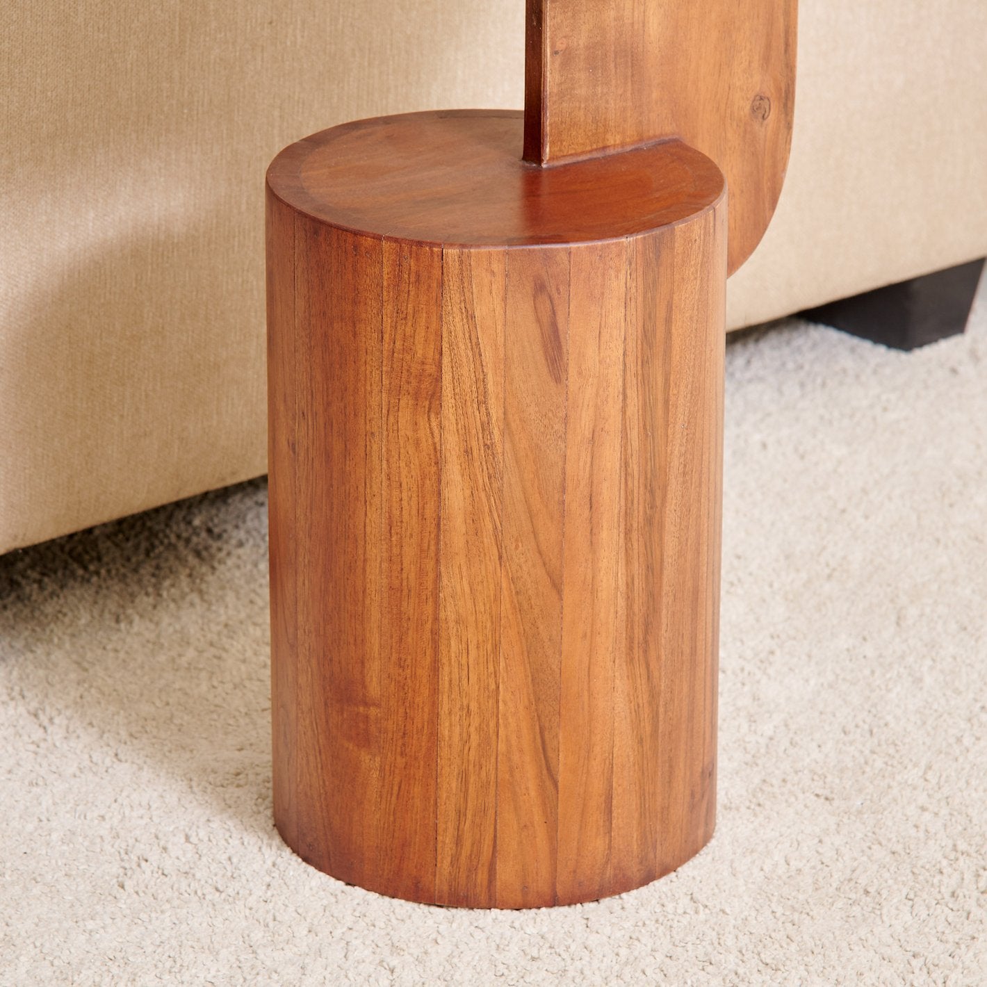 Round End Table Mango Wood