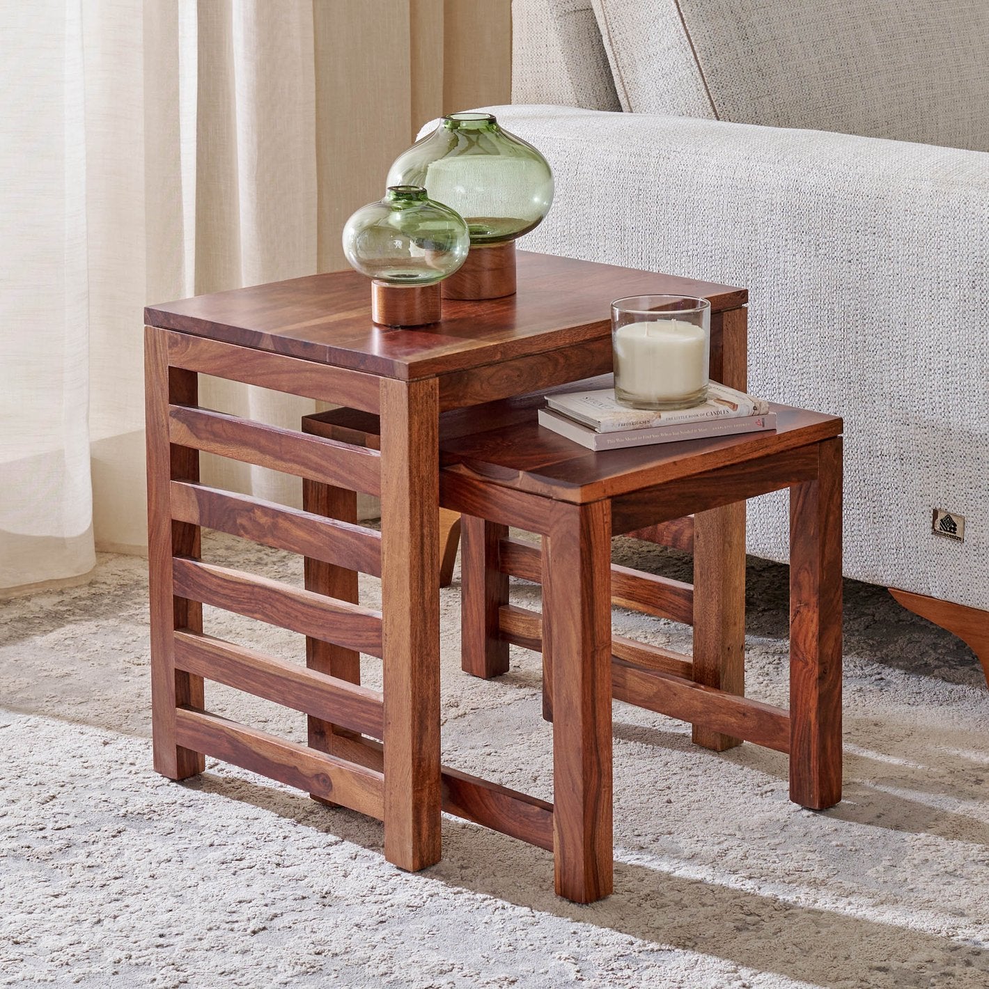 Imperial Nest Of 2 Tables Sheesham Wood