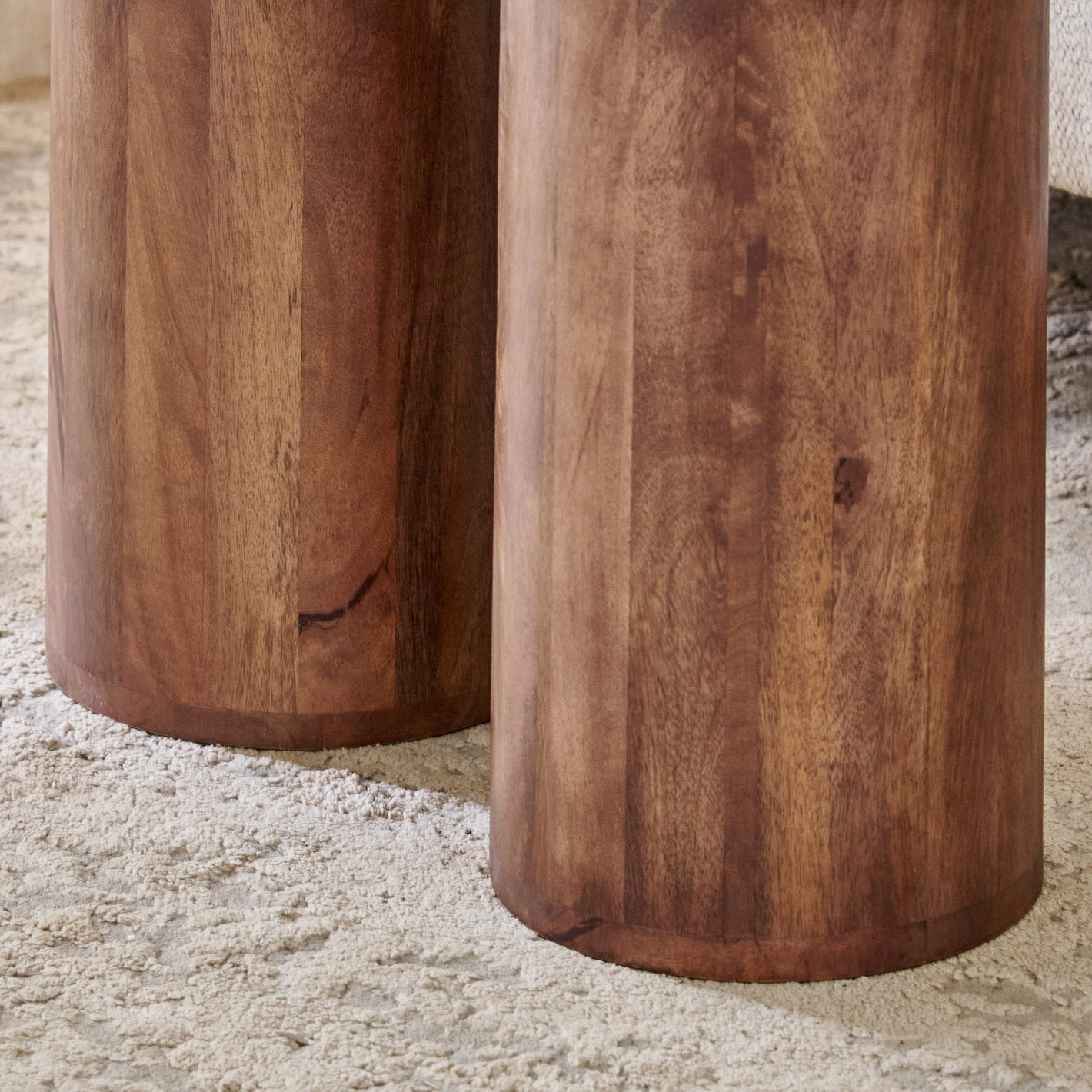 Imperial Nest of 2 Tables Glass Top Sheesham Wood