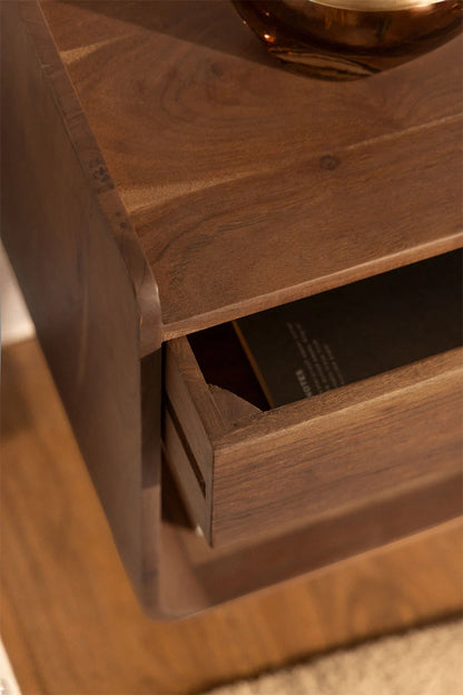 The Serene Sentinel Bed Side Table | Acacia Wood | Provincial Teak Finish