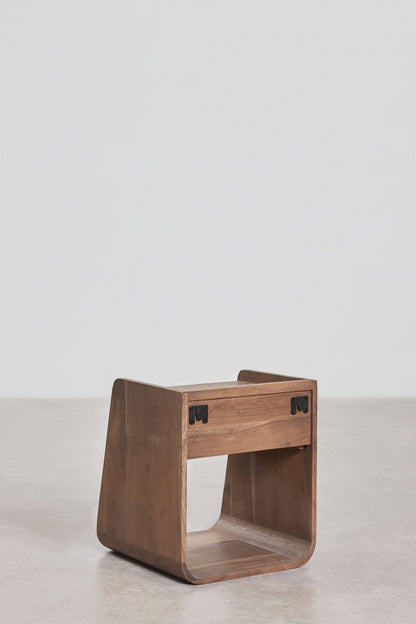The Serene Sentinel Bed Side Table | Acacia Wood | Provincial Teak Finish