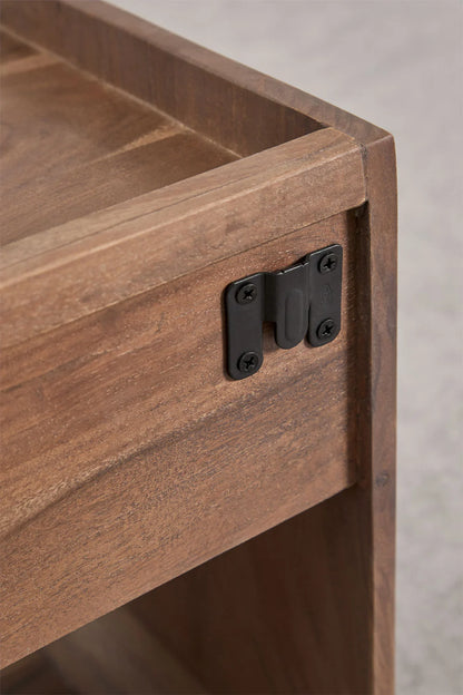 The Serene Sentinel Bed Side Table | Acacia Wood | Provincial Teak Finish