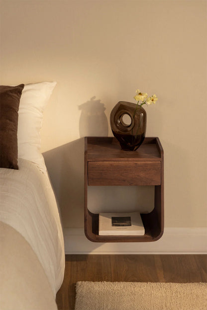 The Serene Sentinel Bed Side Table | Acacia Wood | Provincial Teak Finish