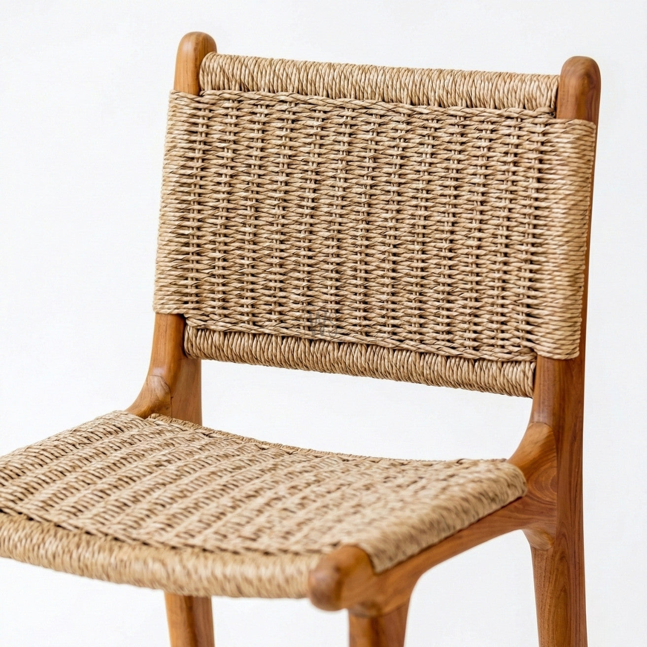 Yewforge Counter/Bar Chair Stool | Premium Teak Wood & Rattan