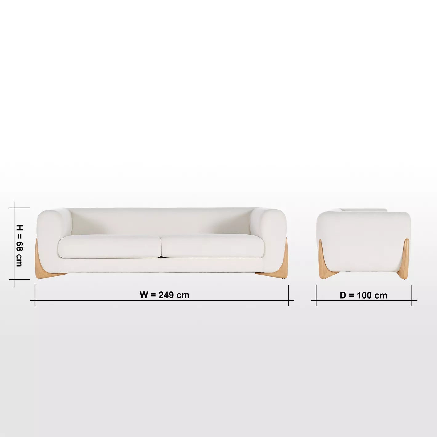 The Meridian Three Seater Sofa | White