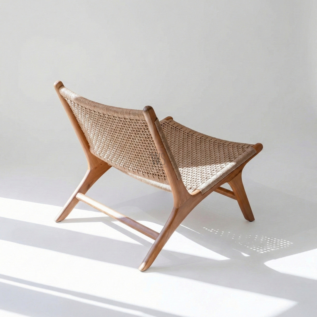 The Aurelia Outdoor Rope Chair With Stool | Premium Teak Wood