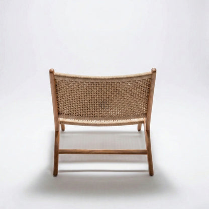 The Aurelia Outdoor Rope Chair With Stool | Premium Teak Wood