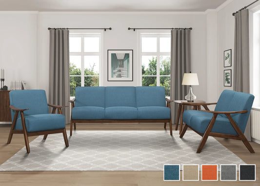 The Nocturne Blue Arm Chair | Acacia Wood
