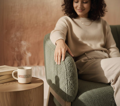 Mind Accent Chair | Green Boucle | Premium Teak Wood