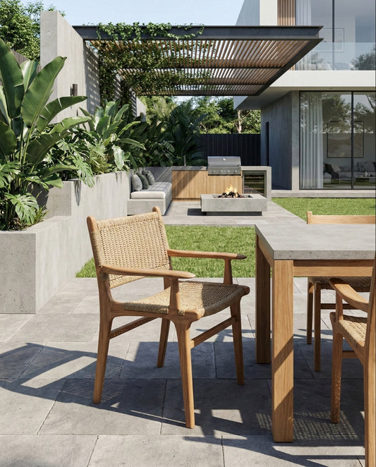 Rootveil Dining Chair | Premium Teak Wood & Rattan