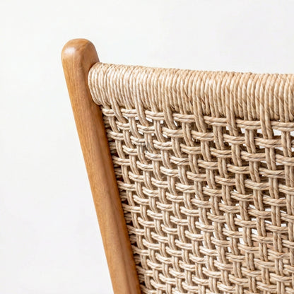 The Aurelia Outdoor Rope Chair With Stool | Premium Teak Wood