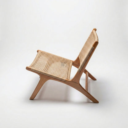 The Aurelia Outdoor Rope Chair With Stool | Premium Teak Wood