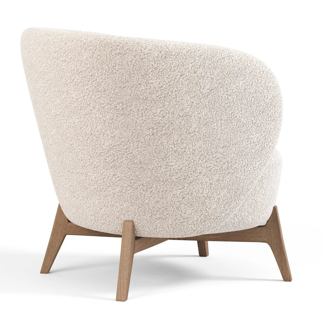 Madhur Accent Chair | Green Boucle | Premium Teak Wood