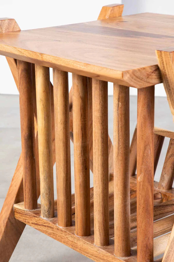 The Dune Ripple side Table | Acacia Wood
