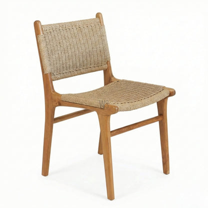 Knotspire Dining Chair | Premium Teak Wood & Rattan