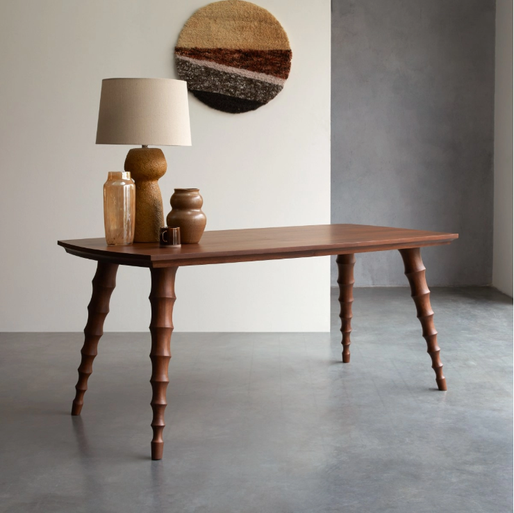Bracken 6 Seater Dining Table | Teak Finish