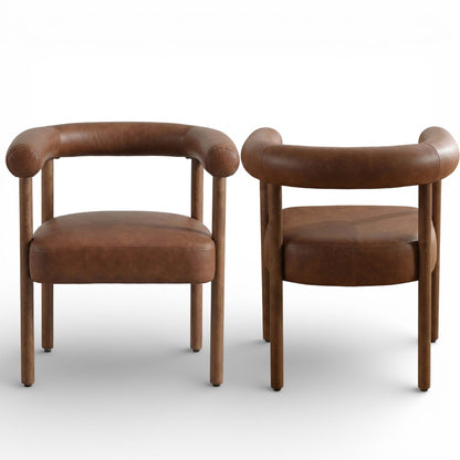 Aalekh Dining Chair | Oak Wood | Leatherette