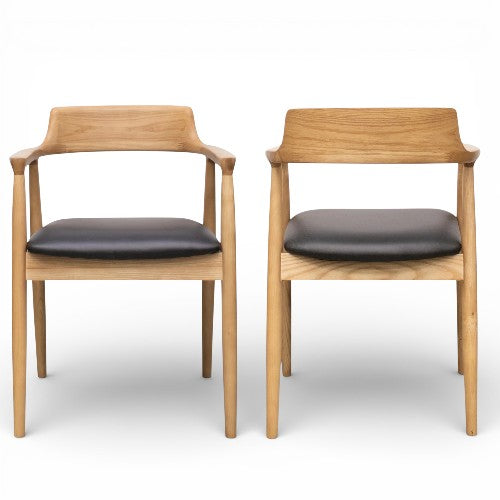 The Elvoro Dining Chair | Ash Wood | Natural Black
