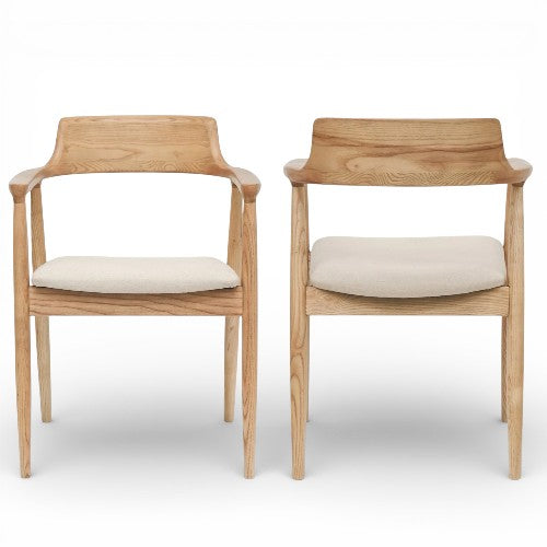 The Elvoro Dining Chair | Ash Wood | Natural Linen