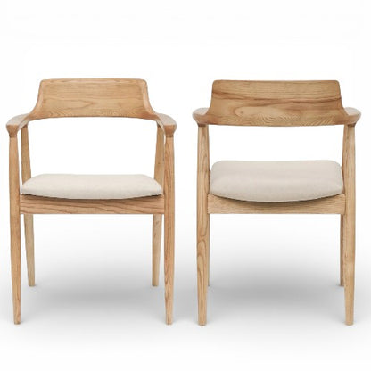 The Elvoro Dining Chair | Ash Wood | Natural Linen