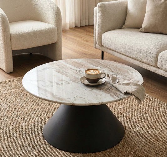Lume Set Of 2 Centre Coffee Tables | Marble Top