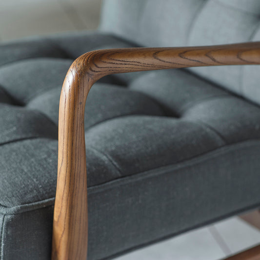 Monica Arm Chair | Oak Wood | Fabric