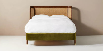 The Equinox Rattan Cage Platform Bed | Sheesham Wood
