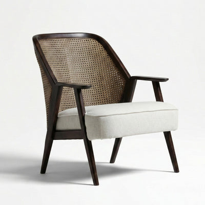 Lumos Modern Upholstered Arm Chair | Teak Wood