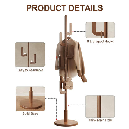 Cactus Coat Rack Stand | Pure Solid Wood