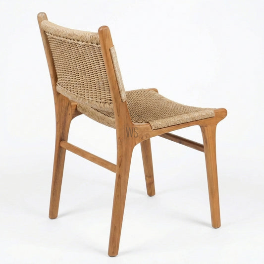 Knotspire Dining Chair | Premium Teak Wood & Rattan